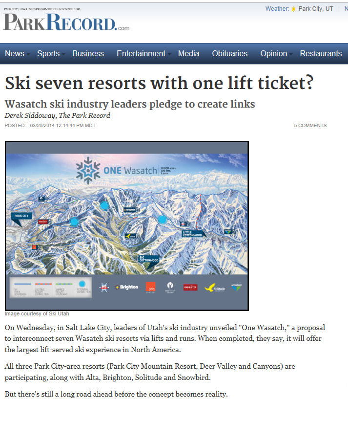 ONE Wasatch Park Record Ski seven resorts with one lift ticket?